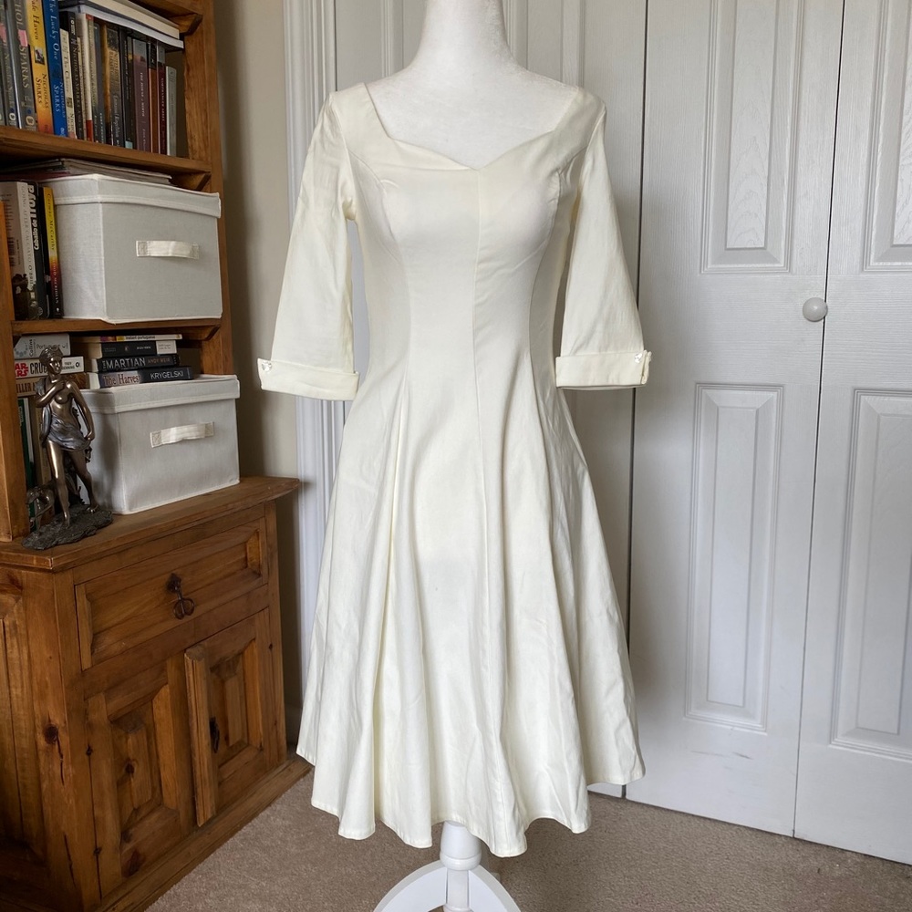 Ivory Unique Vintage Swing Dress